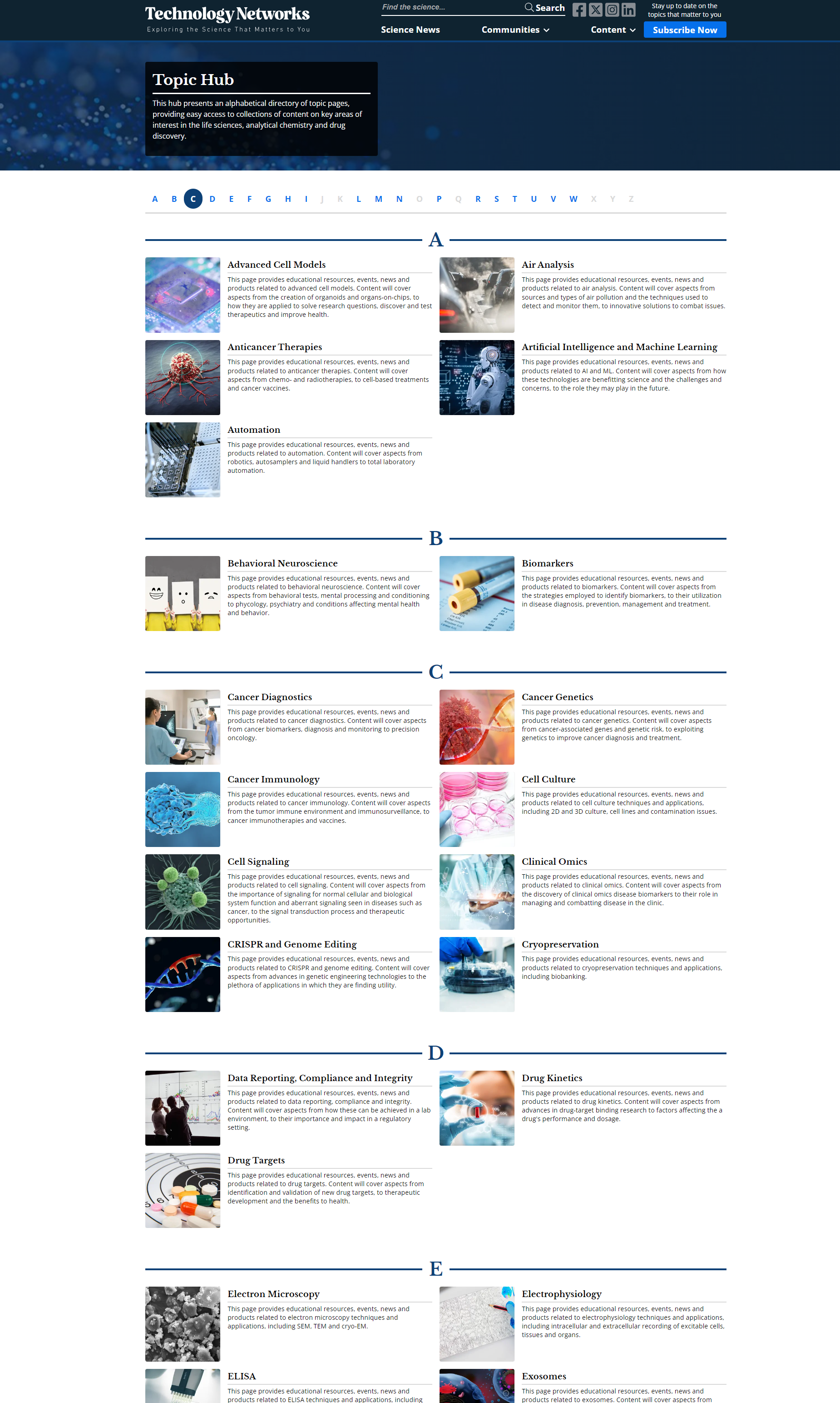 Topic Hub | Technology Networks